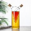 Aceitera de vidrio de doble uso, creativa, para el hogar, con doble boca, corcho, forma especial, para aceite de oliva y condimentos de cocina.