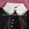 Verano Nuevo Estilo Coreano Estilo Suave Top con Cuello Marino Vestido de Mujer Adelgazante de Cintura Alta Pequeño Comercio Exterior Transfronterizo