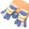 Luvas infantis quentes bonito outono e inverno meninos e meninas engrossados cinco dedos estilo coreano jardim de infância crianças bebê dos desenhos animados