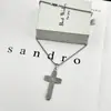 2026 Nuevo Estilo Hip-Hop Europeo y Americano Collar Cruzado para Hombres, Colgante Personalizado de Acero Inoxidable, Estilo Versátil de Pareja de Moda
