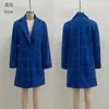 Estación independiente estilo europeo y americano transfronterizo invierno Amazon cuadros retro temperamento casual abrigo de longitud media con solapa top para mujer