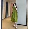 Elegante y Noble Vestido Chino Jacquard de Tencel Cupro Seda Vestido sin Mangas de Longitud Media para Mujer Verano 2026 H052620