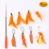 Brinquedos para Gatos Atacado: Vara com Pena e Sino para Gatos, Vara Curta Colorida com Pena para Gatos, Durável e Resistente à Mordida para Aliviar o Tédio