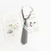 Estilo Cyndi Wang Corbata Gris Tb Perezosa Sin Nudo Estilo JK Universitario Rayas Corbata Pequeña para Mujeres Estilo Pareja Atada a Mano para Hombres