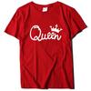Camiseta casual para mujer Queen Queen estampada de manga corta camiseta suelta de manga corta para mujer cuello redondo