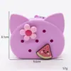 Nuevo Monedero de Silicona con Forma de Gato Agujero Decorativo DIY Bolsa de Almacenamiento Estuche para Auriculares Colgante para Llavero Bolsa Venta al por Mayor