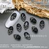 Vintage Dark Style Croheart Nail Art Jóias Metal Cruz Amor Personalidade Caveira Liga de Unhas Diamante Acessórios