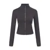 [Em Estoque] Jaqueta Curta Ld Slim Fit Yoga Gola Alta Jaqueta Fashionável Corrida Fitness Top Esportivo Feminino