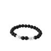 Accesorios de explosiones transfronterizas piedra volcánica negra mate de 8 mm piedra de ámbar fósil de viento pulseras de yoga para hombres y mujeres al por mayor