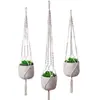 Bolsa de Malla para Maceta Estilo Bohemio Transfronteriza Pura Hecha a Mano Red de Malla para Colgar Plantas en Jardinería B&B Colgante de Pared