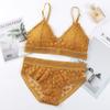 Sujetador de encaje con copa triangular francesa transfronteriza, hermoso conjunto de espalda sin aros de acero, sujetador fino y sexy, ropa interior para mujer