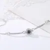 [Venta caliente transfronteriza] Pulsera de confesión de amor con memoria, proyección de "Te amo" en 100 idiomas, pulsera roja con charla en línea