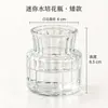 Mini Vaso de Vidro com Listras Verticais Usado Luxo Leve Hidropônico Pequeno Vaso Ornamento para Arranjo de Flores de Mesa Garrafa de Vidro Colorida Transparente