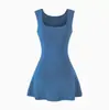 Vestido de Verano Nuevo Estilo, Pura Tentación, Chica Atrevida, Sexy, Color Sólido, Sin Mangas para Mujer, Corte Ajustado, Ceñido a la Cintura, Vestido Corto Dulce y Picante