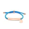 Pulseira de Corda de Mão Multicor Transfronteiriça Europeia e Americana Material em Branco Pronto para Uso Acessórios de Coração Oblíquo Gravação Presente Pulseira de Aço Inoxidável