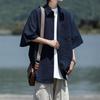 Camisa de Manga Corta con Textura Seersucker Encogida por Sal 8XL-M Chaqueta de Seda de Hielo de Verano Camisa Fresca para Hombre
