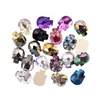Joias de Strass para Unhas de Caveira de Halloween Transfronteiriças Diamante de Fundo Plano Diamante de Vidro Diamante de Cor Mágica Adesivos para Unhas de Diamante Moldados Venda por Atacado