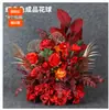 Decoração de flor de fileira de flores artificiais para casamento decoração de casamento acabada decoração de casamento flor de seda artificial fileira de flores de eucalipto T plataforma Guia de Estrada