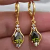 Fuente de Suministro Transfronteriza, Pendientes Más Vendidos de Aliexpress, Pendientes Elegantes Estilo Coreano, Pendientes de Pedrería Multicolor en Forma de Gota