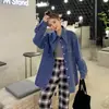 Foto Real de Chaqueta Camisa de Mezclilla Suave Nueva, de Capas, Estilo Coreano, Versátil, Ajuste Holgado, Material Grueso, Disponible en Azul, Otros Estilos Europeos y Americanos