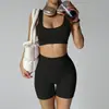 Pantalones deportivos más vendidos de Amazon, shorts de yoga ajustados sin costuras que levantan el trasero, conjunto de pantalones de fitness para mujer de alta elasticidad