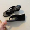 Versión de Piel de Oveja~ Chanclas que Aumentan la Altura para Mujeres Bajitas, Sandalias de Verano para Uso en Exteriores, Sandalias de Cuña Alta Relajadas de Suela Gruesa