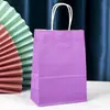 Bolsas de Papel Kraft, Bolsas Tote, Bolsas de Regalo con Logo Impreso, Empaque, Color Sólido Horneado, Para Llevar, Bolsas para Té de Leche, Stock Listo al por Mayor