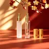 Frasco Borrifador Transparente Redondo de Fundo Grosso para Novo Produto Transfronteiriço 5ml Frasco de Vidro para Recarga de Perfume Frasco Borrifador Pequeno Areia Branca