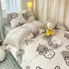 Juego de ropa de cama de tres piezas de algodón puro para dormitorio universitario, sábana individual, funda de edredón, sábana bajera ajustable, ropa de cama modelo nuevo 2026