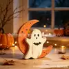 Bestseller transfronterizo Decoraciones de bandeja de mesa de madera de Halloween: fantasma, gato negro, calabaza, búho decoración de escaparate de casa