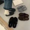 Pantuflas peludas para mujer, de suela gruesa, forradas de polar, puntera cerrada, tipo slip-on, para uso en exteriores, nuevo estilo de moda 2026 para otoño e invierno, Boken