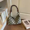 2026 Nova Moda Estilo Coreano Nicho Retro Bolso de Mão de Bolinhas Bolsa de Ombro Transversal Casual de Alta Qualidade