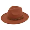 Chapéu Jazz Retrô Cinto de Camurça Fedora de Lã Chapéu de Cowboy Chapéu Vintage de Feltro Falso Lã Chapéu de Aba Reta Bf150