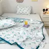 Colcha de Verão de Algodão de Fibra Longa Classe A com 60 Contagens, Colcha Lavável para Ar Condicionado, Colcha de Bebê Fofa com Desenhos Animados com Núcleo Fino de Soja