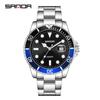 Reloj Sanda de Banda Sólida de Acero para Hombre, Calendario, Reloj de Cuarzo para Hombre, Resistente al Agua, Fantasma Verde de Agua de Negocios Reloj para Hombre Transfronterizo