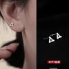 Pendientes geométricos de plata de ley S999 para mujer, con diseño de personalidad, pequeños y sencillos, que levantan las orejas y son bonitos para el cabello.