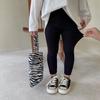 [Veludo dupla face] leggings simples combináveis para outono e inverno para meninas, calças quentes de outono para crianças, calças justas cropped