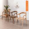 Silla de comedor nórdica de madera maciza para el hogar, tienda de té con leche, silla para mesa de comedor, moderna minimalista con respaldo, silla de escritorio para negociación, silla shumite