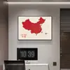 Mapa del mundo de China caja de medidor pintura decorativa moderna simple sin perforaciones bloqueo caja de puerta débil caja de distribución pintura colgante