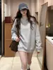 Sudadera Pesada de Cuello Redondo Estilo Coreano Versátil de Textura para Hombres y Mujeres, Sin Capucha, Pareja, Manga Larga, Holgada, Algodón Hua, Casual Holgado