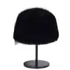 Sombrero de Zorro Negro para Mujer, Nuevo Sombrero de Cubo Cálido de Invierno, Sombrero de Felpa de Piel Sintética, Sombrero de Copa Plana del Noreste