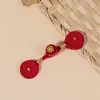Botón Qipao nuevo estilo nacional chino botón de rana hilo tejido a mano envuelto en hilo bobina de cuenta dorada incienso doble botón cola larga botón de tela de una sola letra accesorios