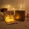 Tarjeta de felicitación de cumpleaños tridimensional creativa DIY de alto nivel tallado en papel hecho a mano regalo bendición música fuegos artificiales luminosos tarjeta