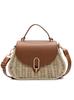 Bolso de paja tejida para mujer, diseño de nicho, nuevo bolso bandolera de primavera y verano 2025, bolso de playa portátil para vacaciones en la playa.
