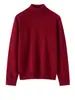 Suéter de Cashmere Consinee de Gola Alta para Mulheres, 100% Cashmere Puro, Caimento Solto, Emagrecedor, Suéter Básico de Tricô Simples e Versátil