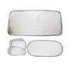 Juego de 6 viseras solares para coche con revestimiento plateado, protección solar de verano para coches, tamaño grande de doble aro, viene con una bolsa de tela con revestimiento plateado