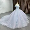 Vestido strapless de tul azul 2026 nuevo de comercio exterior estilo francés, atuendo de rendimiento de lujo ligero para anfitriona y socialité, suministro del fabricante