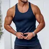 Nuevo Chaleco de Rayas Verticales Transpirable para Deporte y Fitness de Verano para Hombre Elástico de Secado Rápido Camiseta Interior sin Mangas con Forma de I