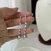 Pendientes de Borla Super Brillantes con Colgante de Perla para Mujer, Diseño de Nicho, Lujo Ligero, Pendientes Versátiles, Pendientes Simples y de Moda