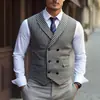 Colete de Terno Masculino Casual Retrô Europeu e Americano Novo Primavera 2025 Jaqueta Masculina Colete Listrado para Negócios